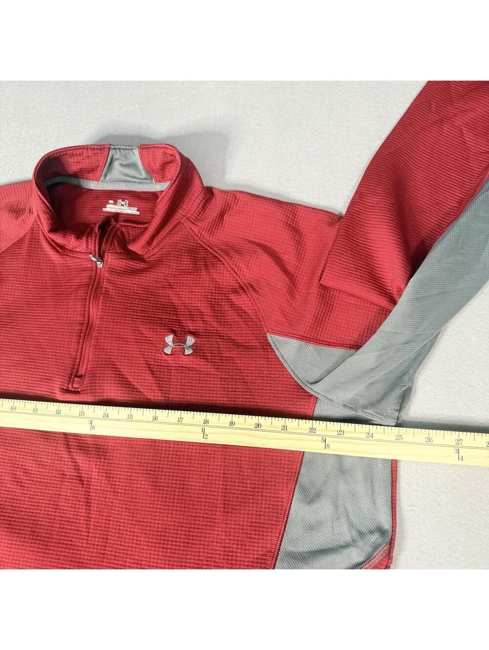 Under Armour‎ AllSeasonGear 1/4 Zip Pullover Men’s XL Red Long Sleeve Athletic - Picture 5 of 12